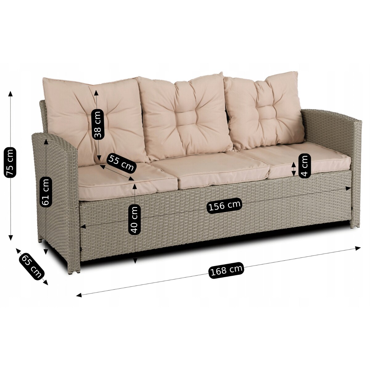 Zestaw Meble Ogrodowe Technorattan Sofa Na Taras Ogród Komplet COLORADO