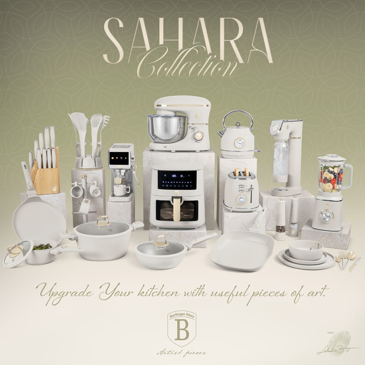 Zastawa stołowa Serwis Komplet talerzy naczyń 18 ele dla 6 osób BERLINGER HAUS Sahara