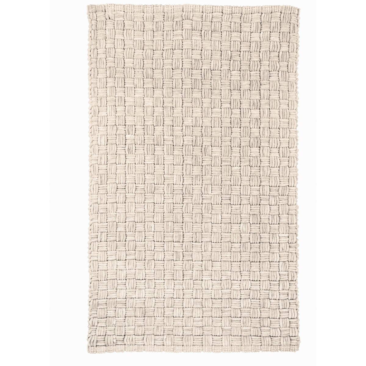 Kleine Wolke Matino ręcznie tkany dywanik łazienkowy 70x120 cm jasny beż nić szenilowa