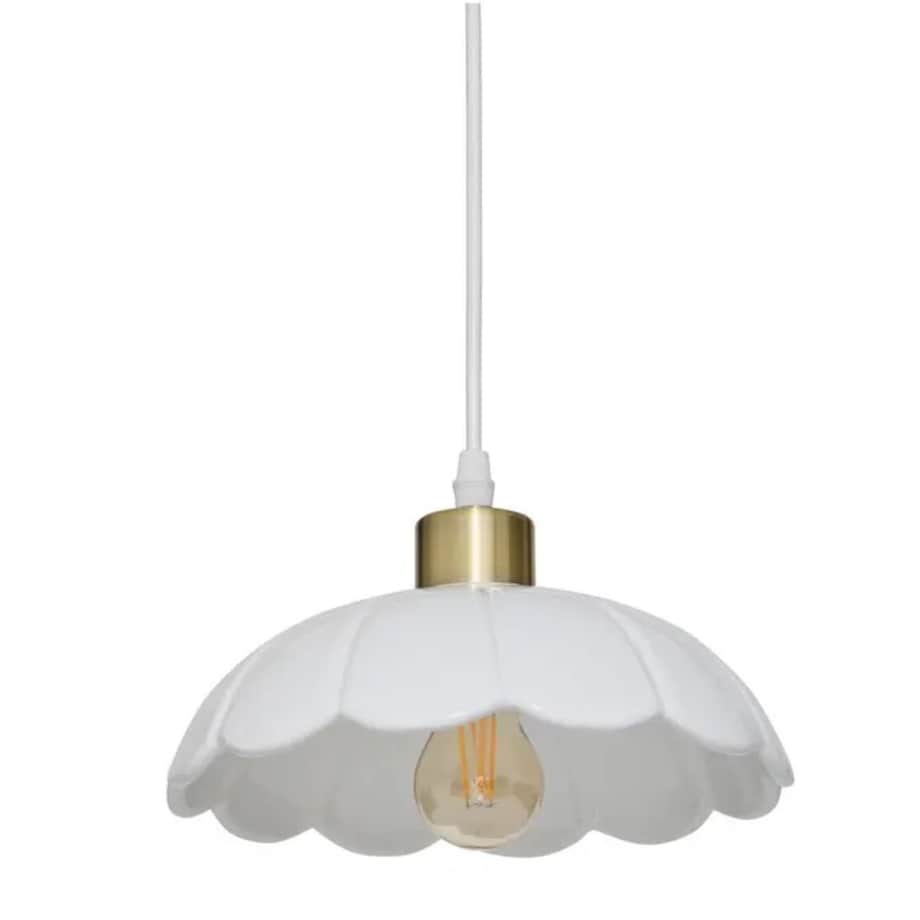 Lampa wisząca, ceramiczna, biała, Bruna, 23 cm