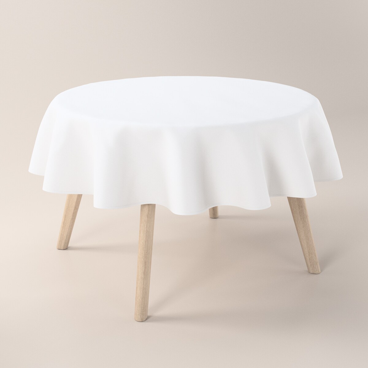 Obrus okrągły 130 x 130 cm biały