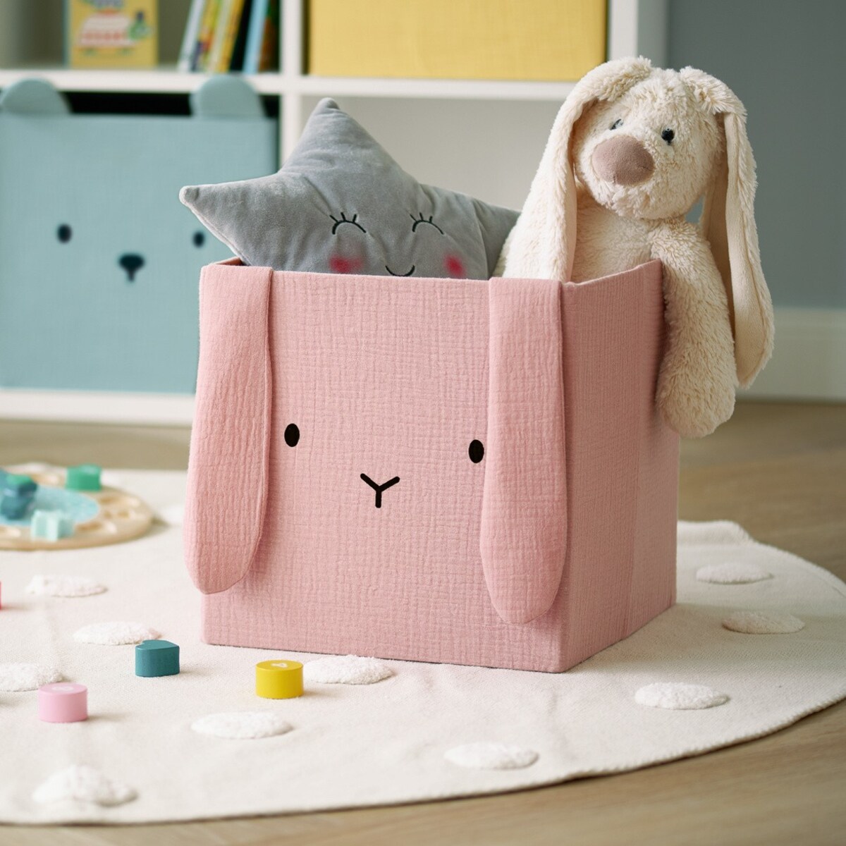 Pojemnik na zabawki 28x28x28 cm TAMAL różowy