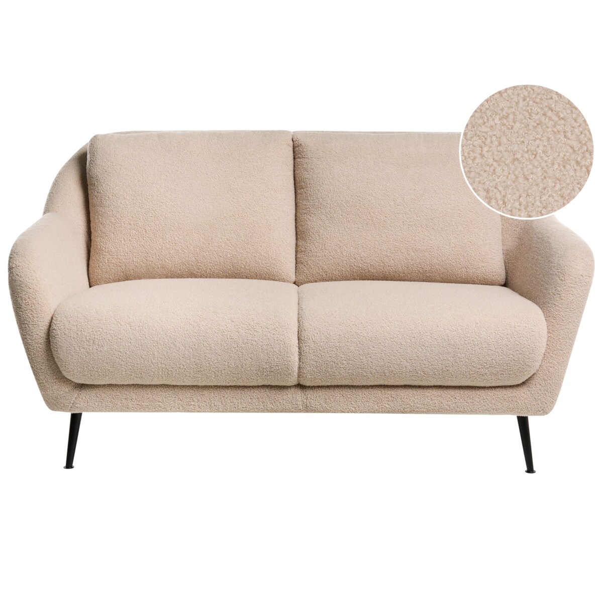 Sofa dla 2 osób EIBY Boucle Beżowy