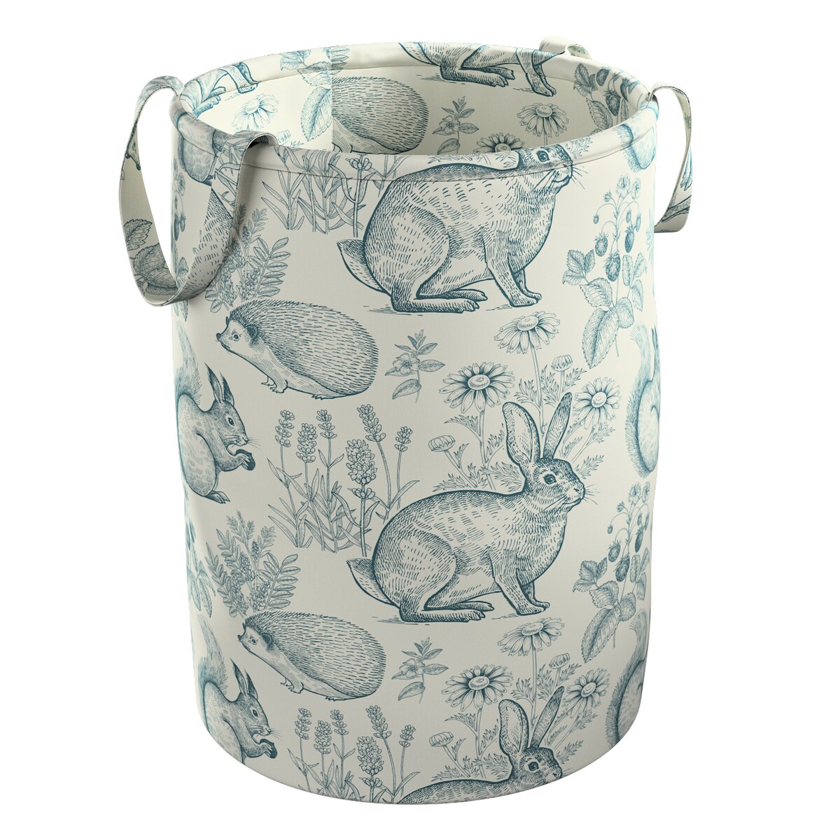 Kosz na zabawki Tobi, ecru-niebieski, 30x40cm, Magic Collection