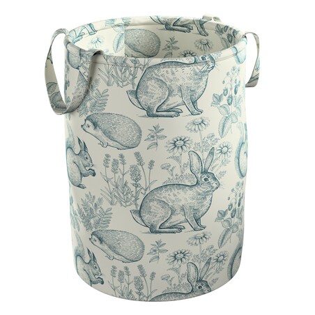 Kosz na zabawki Tobi, ecru-niebieski, 30x40cm, Magic Collection