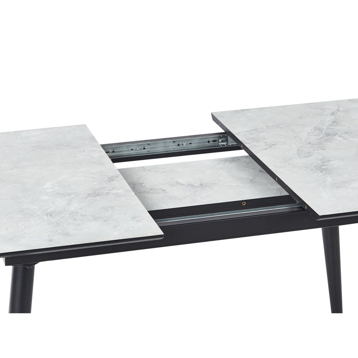 Stół do jadalni EFTALIA 120/150 cm 80 cm Efekt marmuru Biały