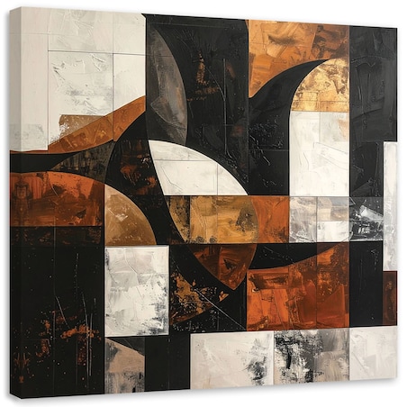 Obraz do salonu sypialni biura loftu, Geometryczne formy abstrakcja brązowy