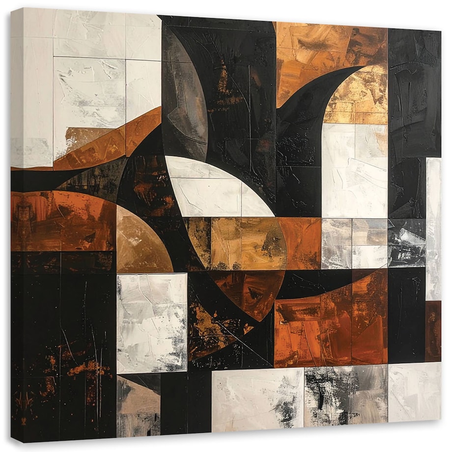 Obraz do salonu sypialni biura loftu, Geometryczne formy abstrakcja brązowy