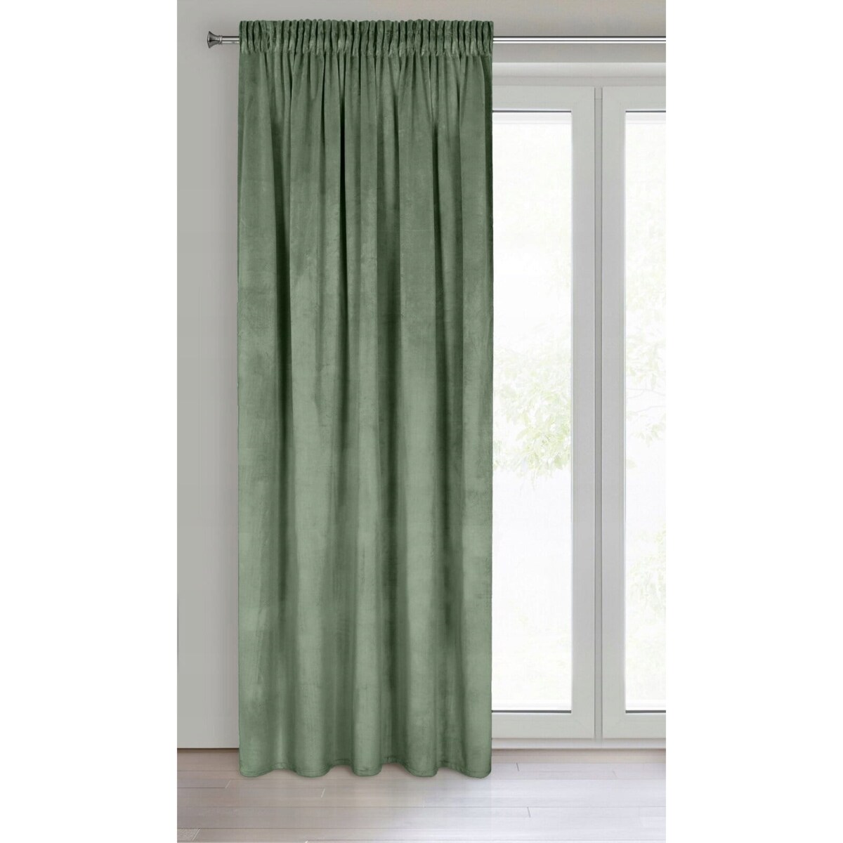 ZASŁONA ZACIEMNIAJĄCA WELWETOWA WELUROWA NA TAŚMIE NA ŻABKI 140x270 c.mięta