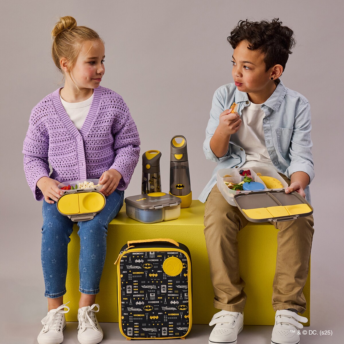 Batman Lunchbox dla dzieci i dorosłych - śniadaniówka z przegródkami i wkładem chłodzącym b.box