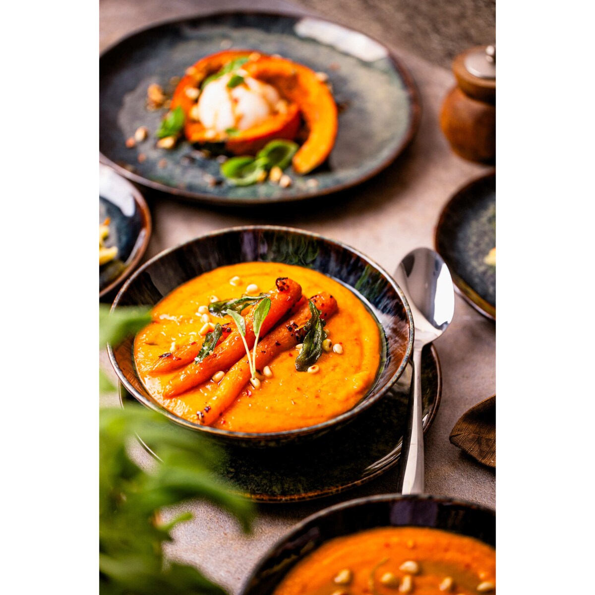 Serwis obiadowy Kasai Żółto-zielony na 6 osób 18 szt. Nowoczesny Do zmywarki Komplet talerzy