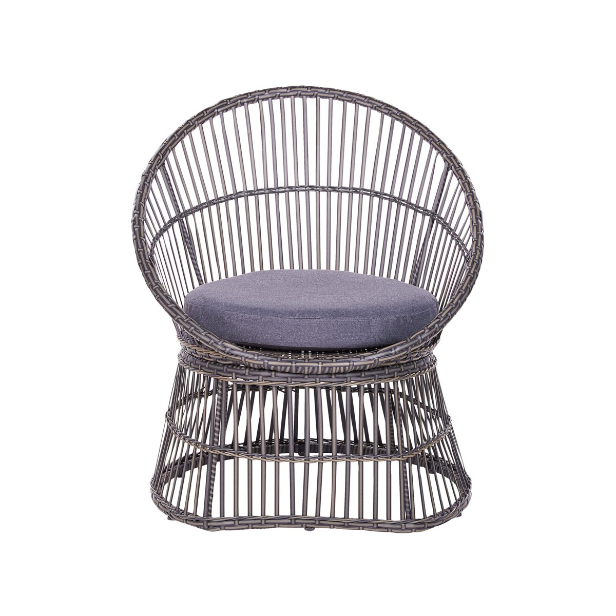 Zestaw mebli balkonowych z technorattanu beżowoszary MESYNA