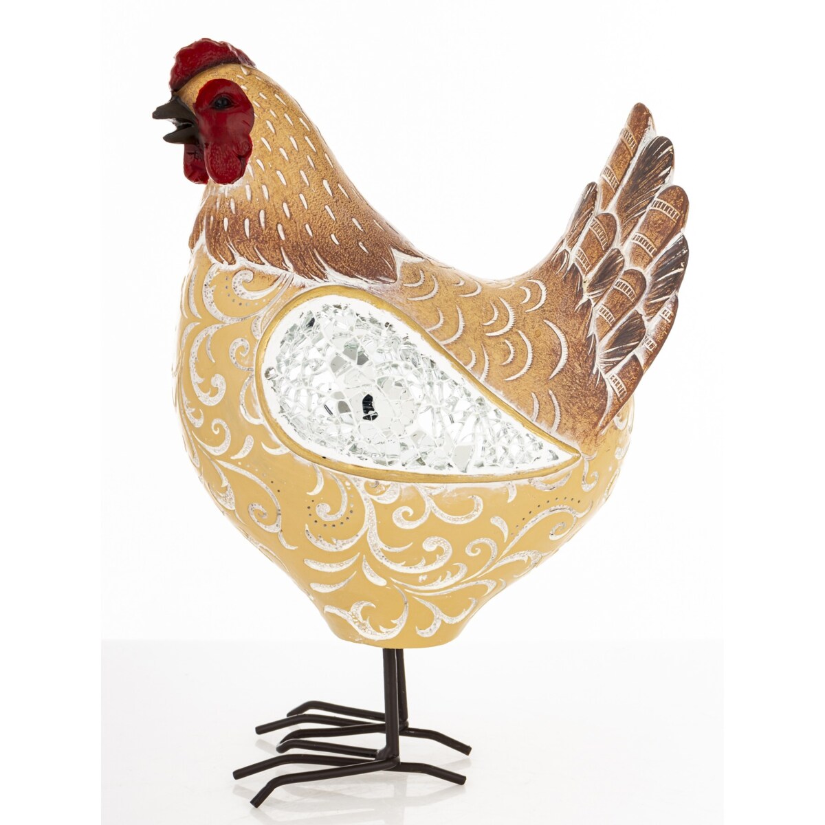 Dekoracja - brązowa kura 22,5x10x15,5 cm TOA medium