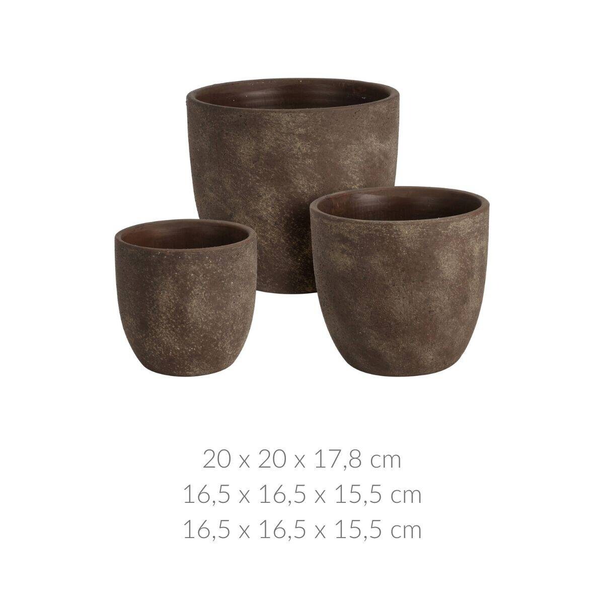 Dekoracyjne doniczki ceramiczne, 3 sztuki