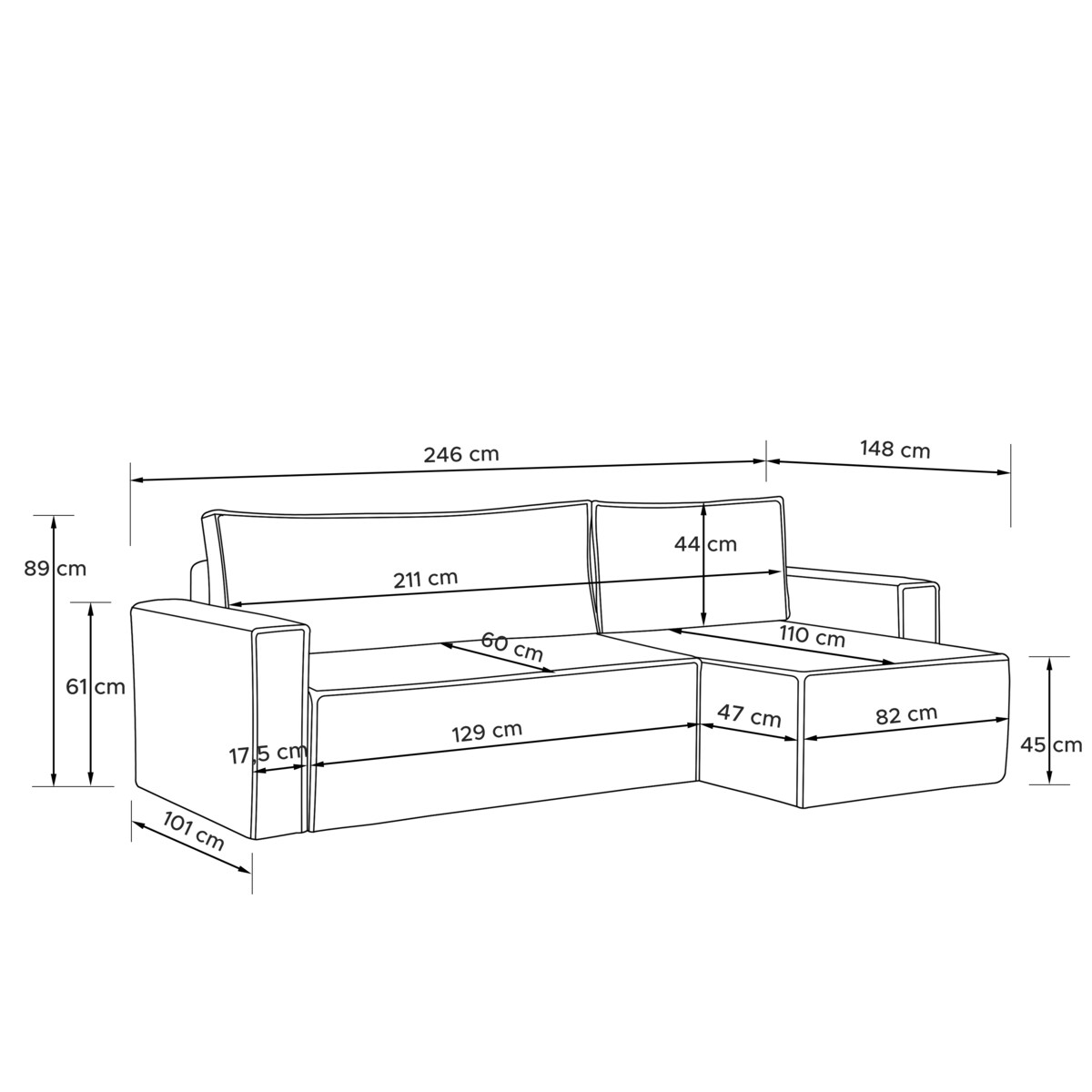 KONSIMO NAPI Duży rozkładany narożnik, czerwony sztruks, prawy/lewy
