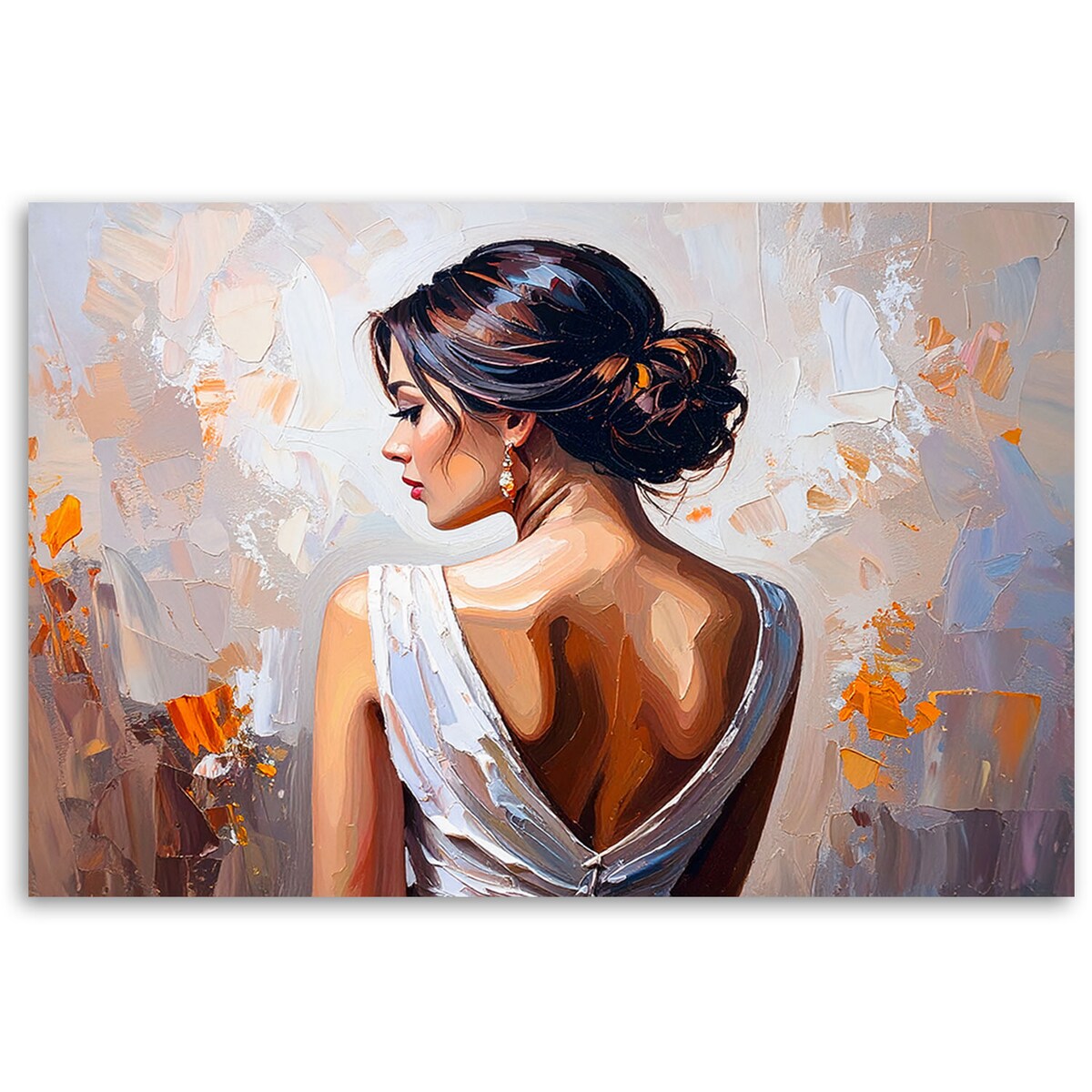 Feeby Obraz nowoczesny do salonu sypialni, Piękna kobieta Beżowy 90x60