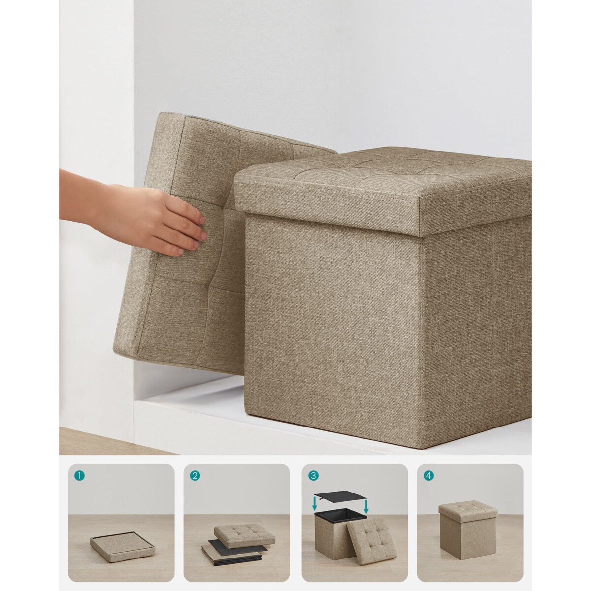 Pufa Siedzisko do sypialni pokoju przedpokoju Brązowa