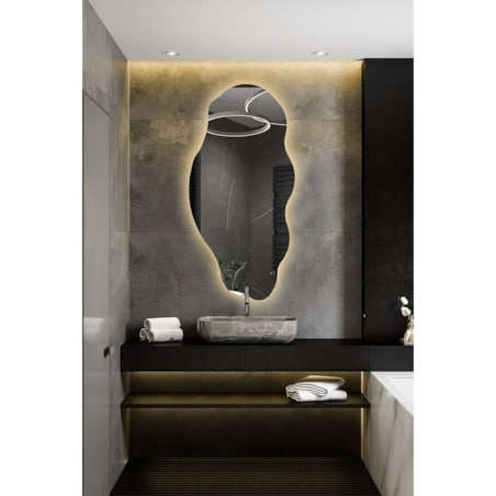 Dekoracyjne lustro o organicznym kształcie z podświetleniem - LOLIT LED