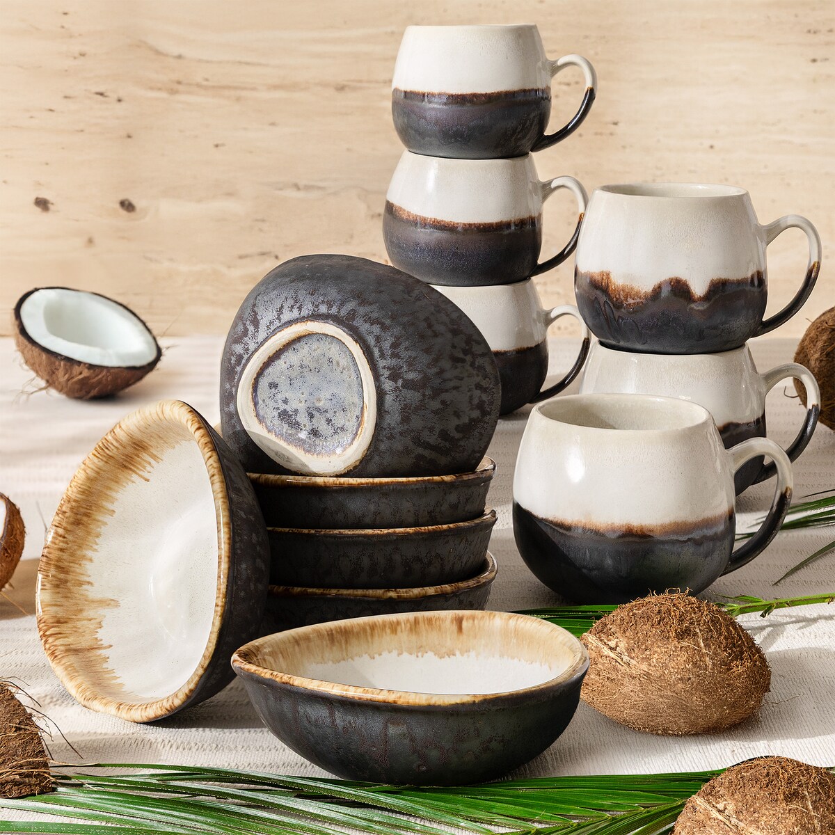 Konsimo PRIMA Zestaw śniadaniowy 6 os. (12 el.), jasnobeżowy