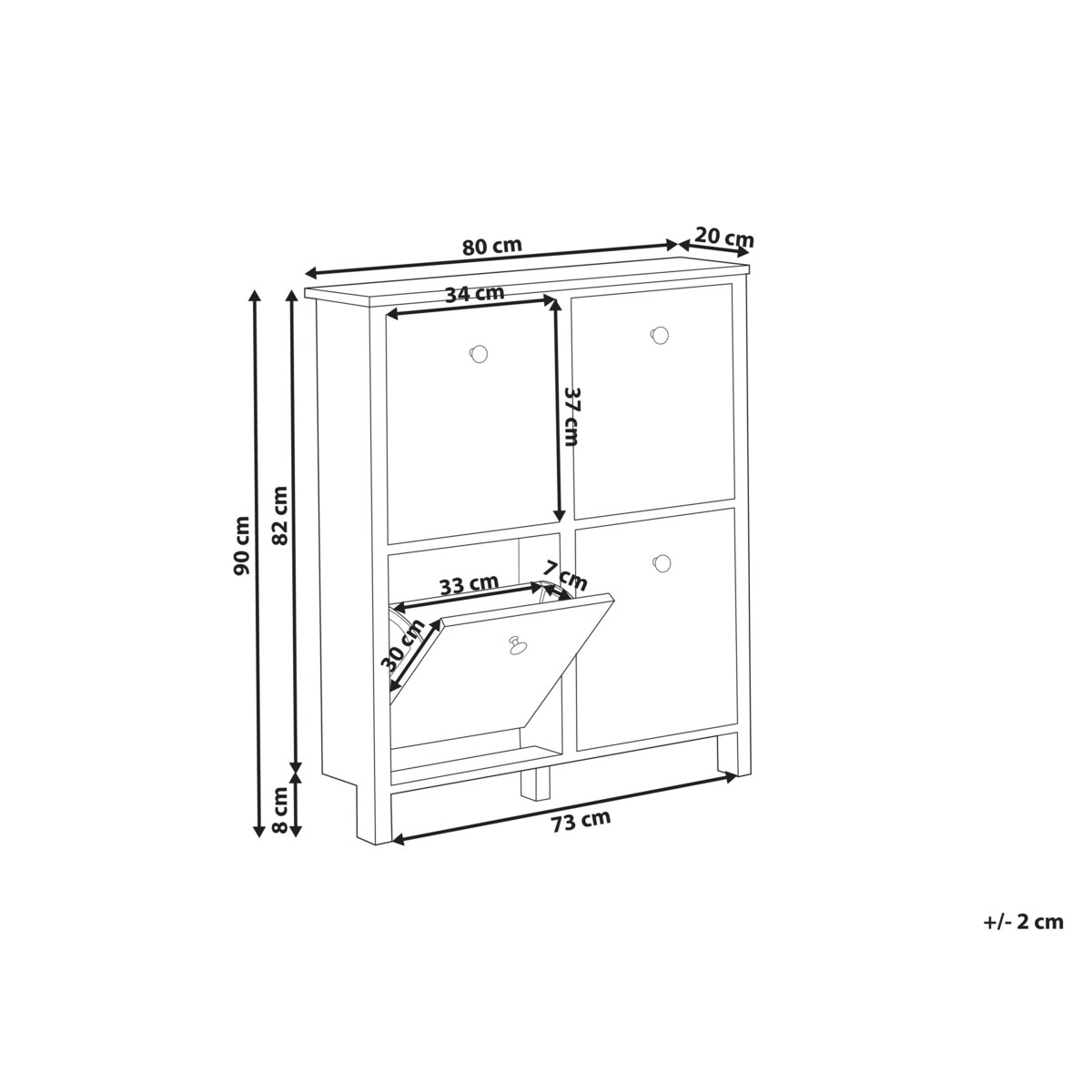 Szafka na buty 4 przegrody biała GIBSON