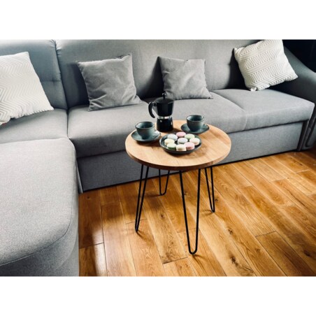 Stolik kawowy Tavolo dębowy LOFT okrągły 50cm
