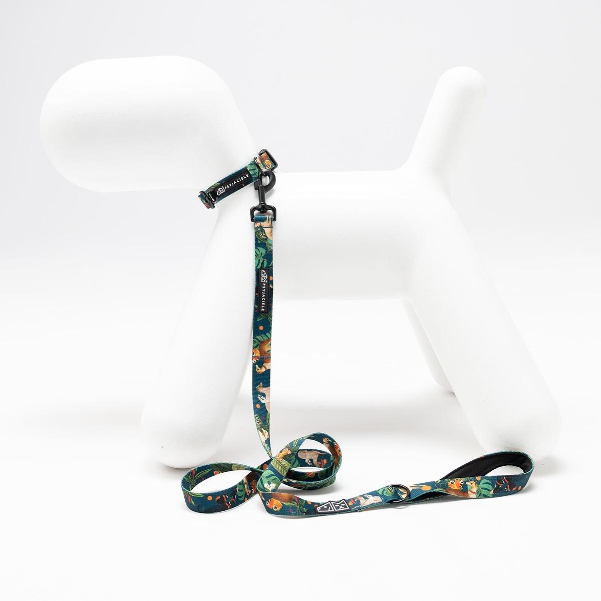 Obroża dla psa lub kota "Psikolaż" - Szerokość taśmy: 38mm, Rozmiar: S