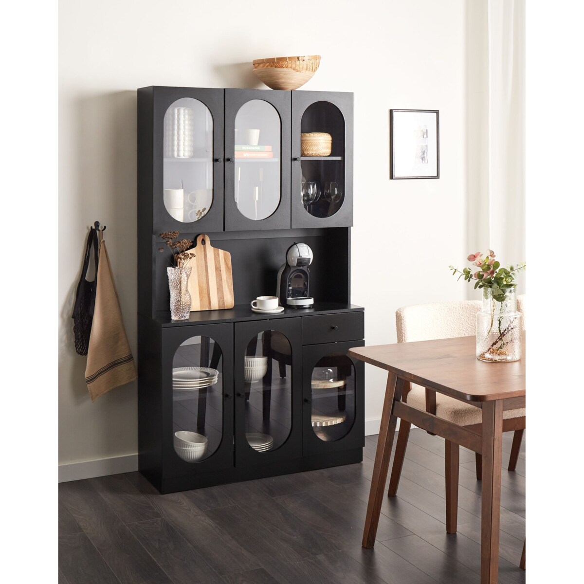 Witryna LANGFORD Drewno Czarny