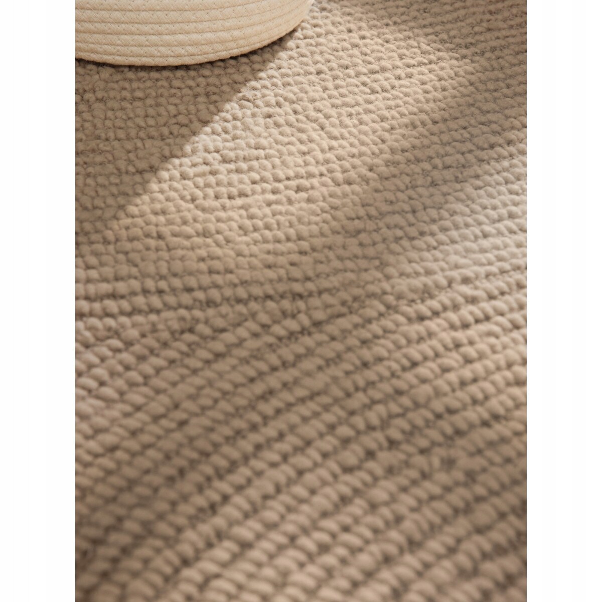 Dywan wełniany do salonu 200x300cm, beżowy wzór w półkola, efekt 3d
