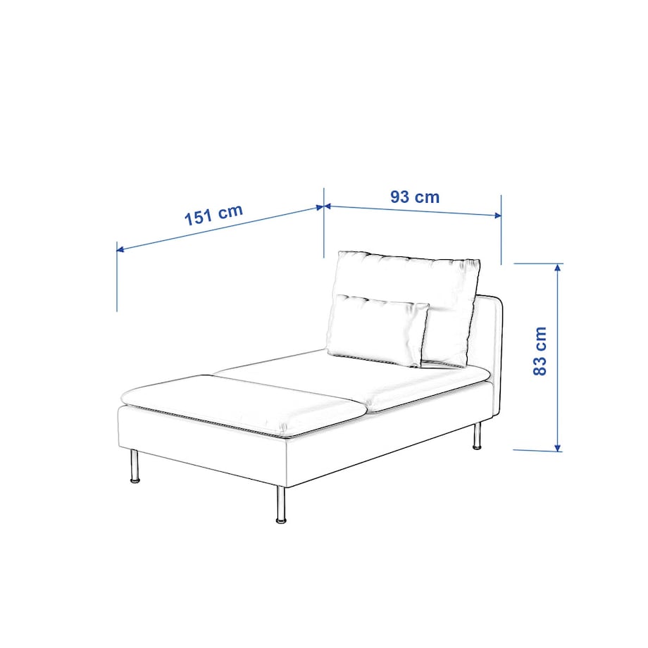 Pokrowiec na szezlong Söderhamn, kawowe wzory na beżowym tle, 93 x 151 x 83 cm, Cosy Home