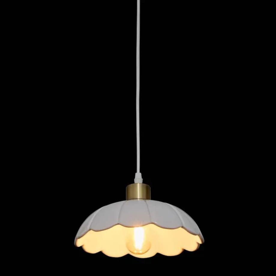 Lampa wisząca, ceramiczna, biała, Bruna, 23 cm