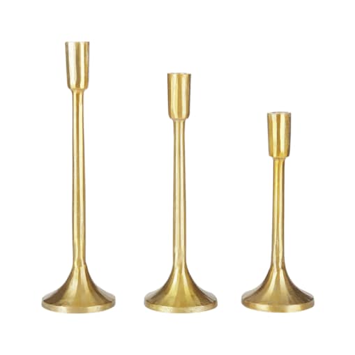 Zestaw 3 świeczników metalowy złoty ZIMBABWE