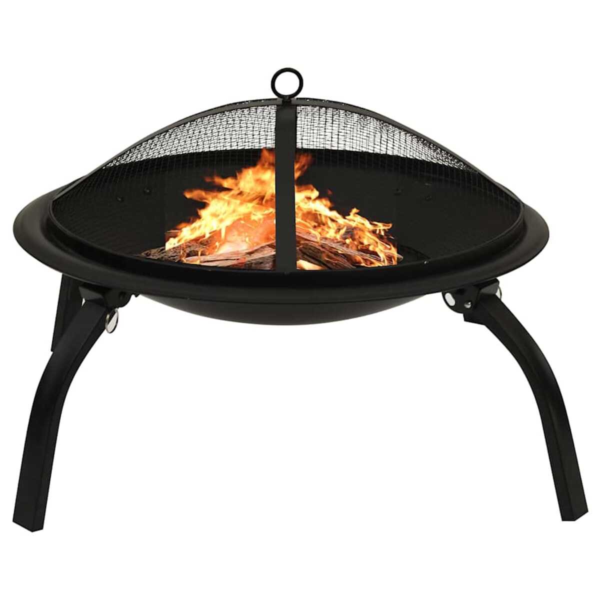 vidaXL Palenisko i grill 2-w-1, z pogrzebaczem, 56x56x49 cm, stal