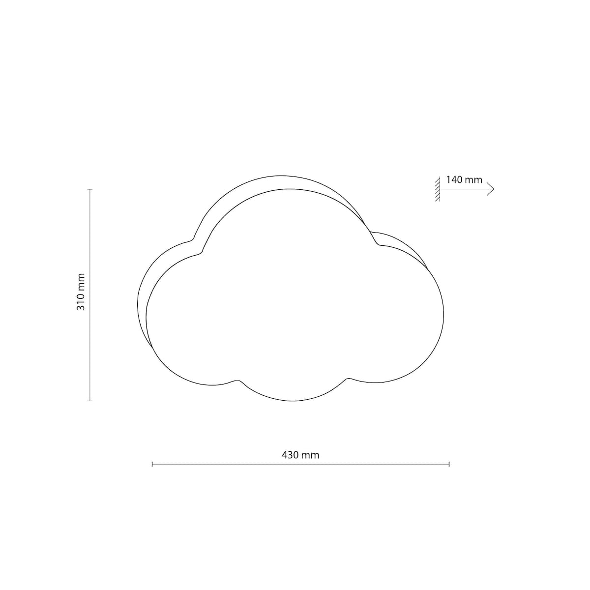 Pastelowy plafon dziecięcy Cloud 6074 TK Lighting chmurka niebieska