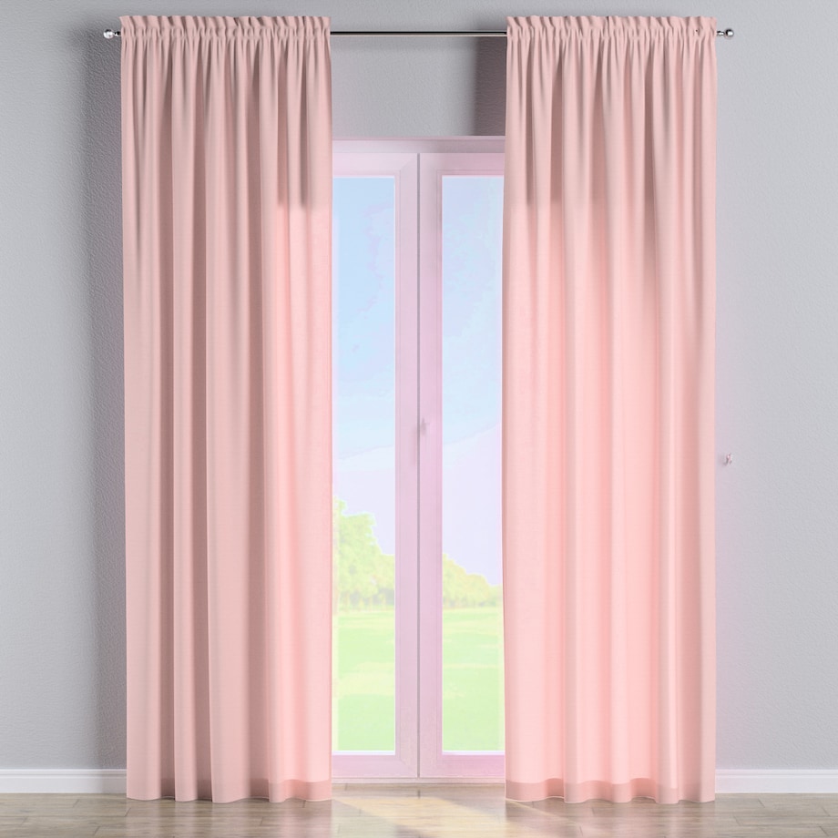 Zasłona na kanale z grzywką 1 szt. 130x245 pudrowy róż