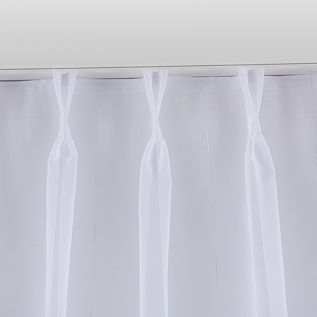 Firana na haczykach flex podwójnych 300x265 biały ze wzorem