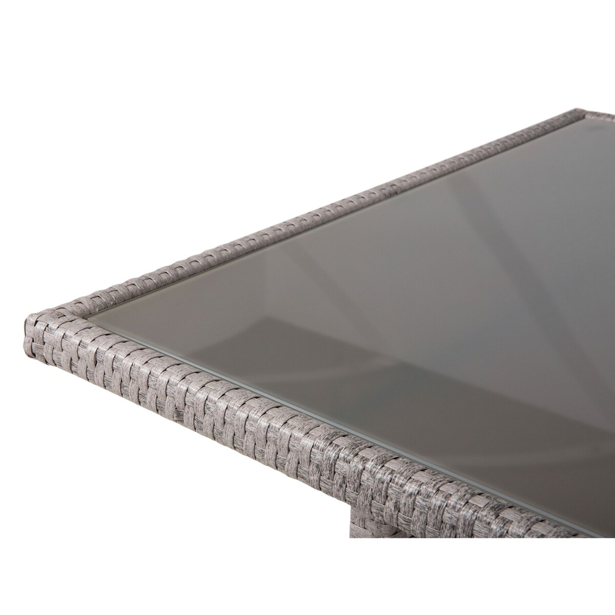 Stół ogrodowy z technorattanu 145 x 80 cm szary VITERBO