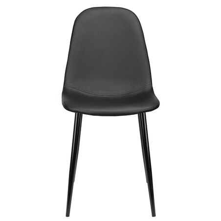 Krzesło tapicerowane czarne ekoskóra nowoczesne loft do salonu