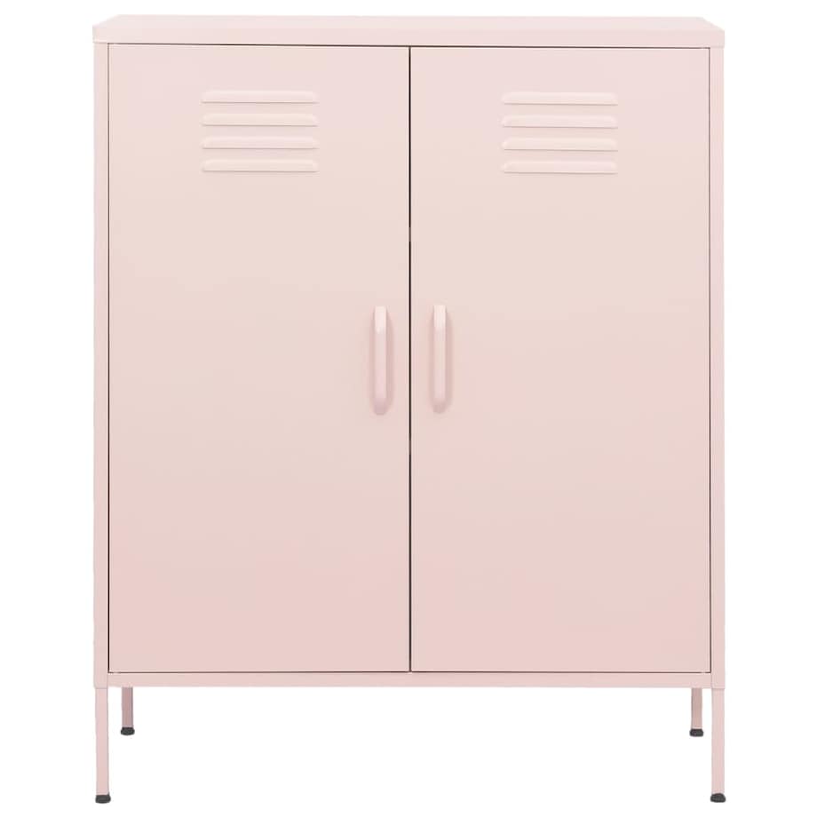 vidaXL Szafka, różowa, 80x35x101,5 cm, stalowa