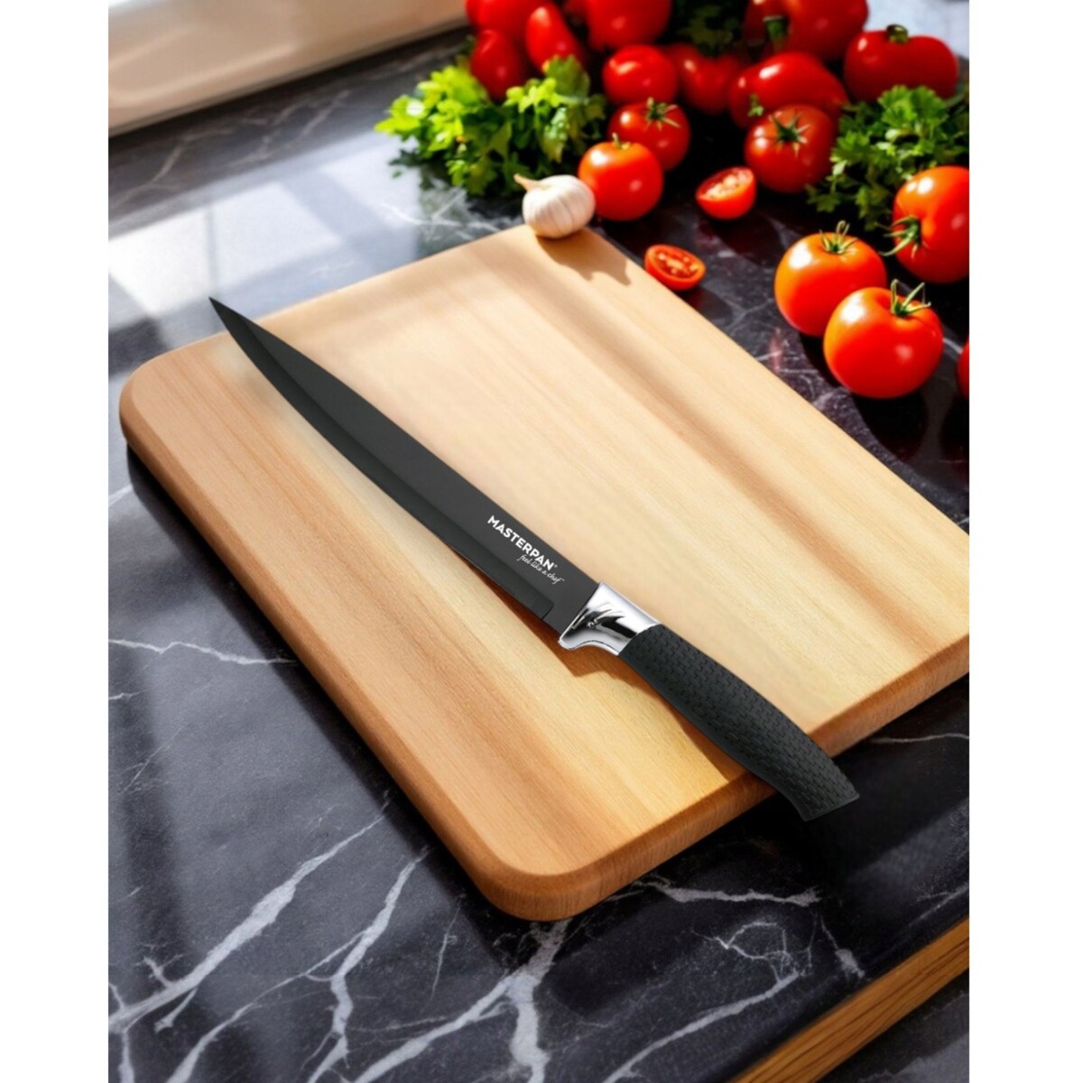 Zestaw Komplet Noży Kuchennych Czarne W Pudełku 4 El. Obieraczka Ostre