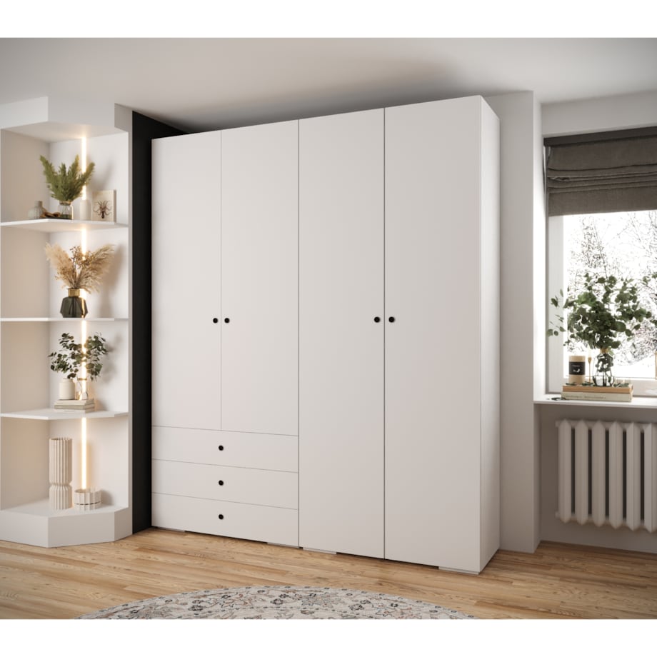 Garderoba wysoka do przedpokoju INOVA 2 Z15 biały+czarny