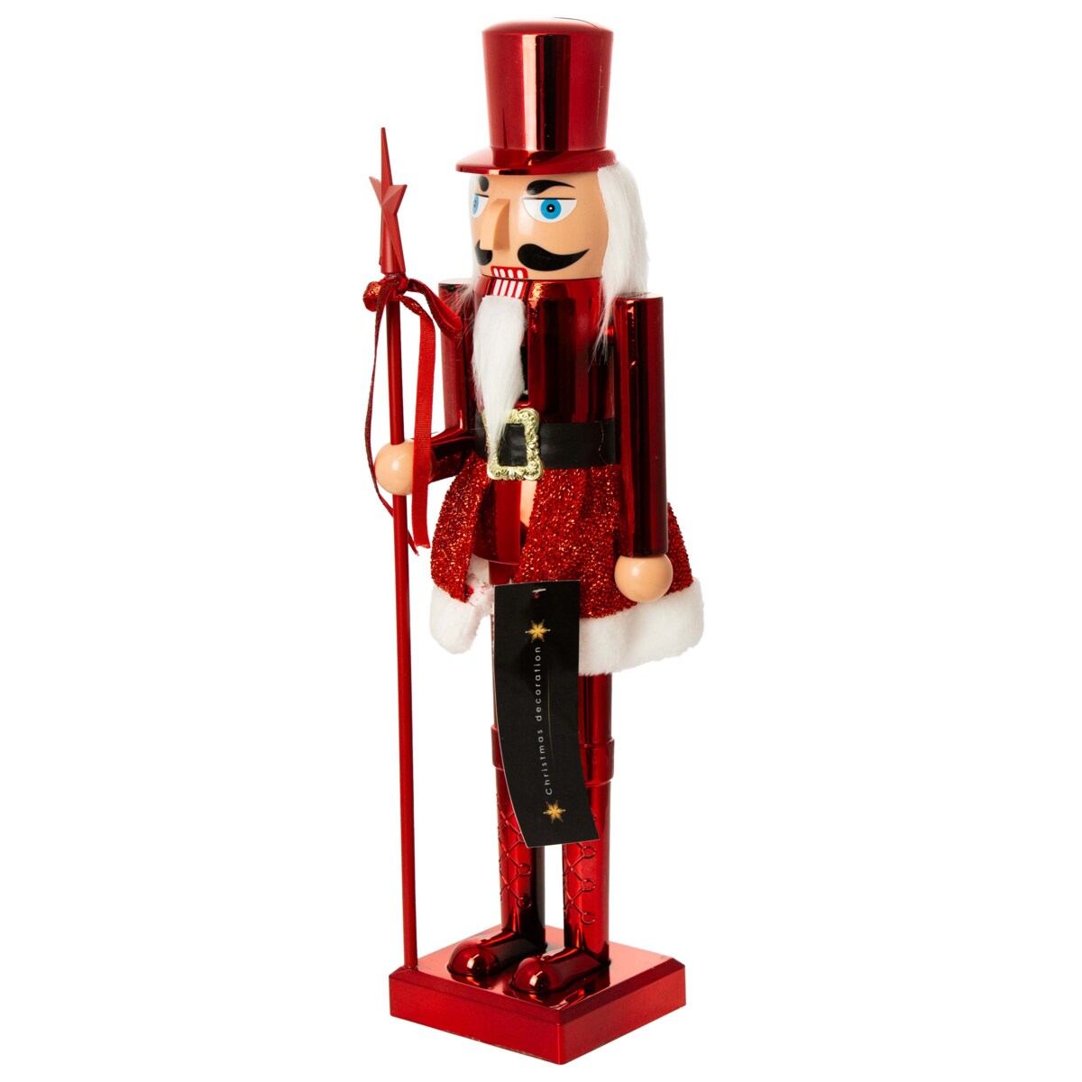Figurka Dziadek Do Orzechów 60 Cm Boże Narodzenie Czerwony Czapka Płaska