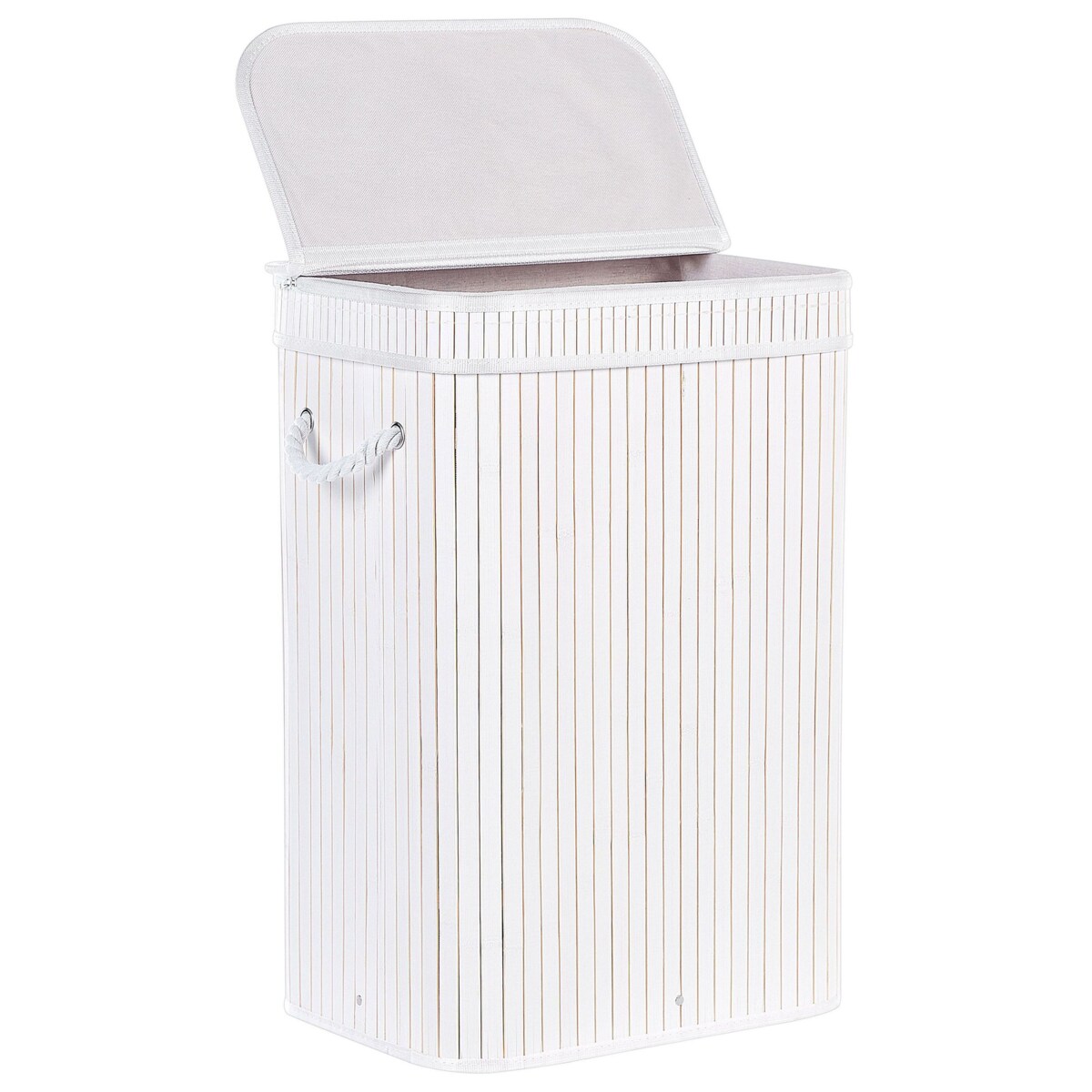 Kosz bambusowy z pokrywą biały KALUTARA