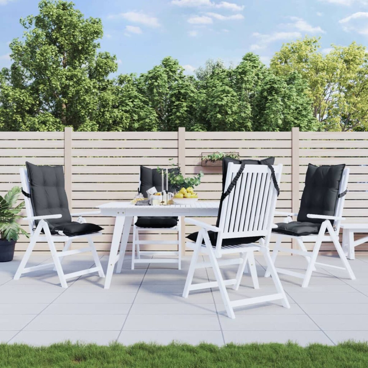 vidaXL Poduszki na krzesła z wysokim oparciem, 4 szt., antracytowe