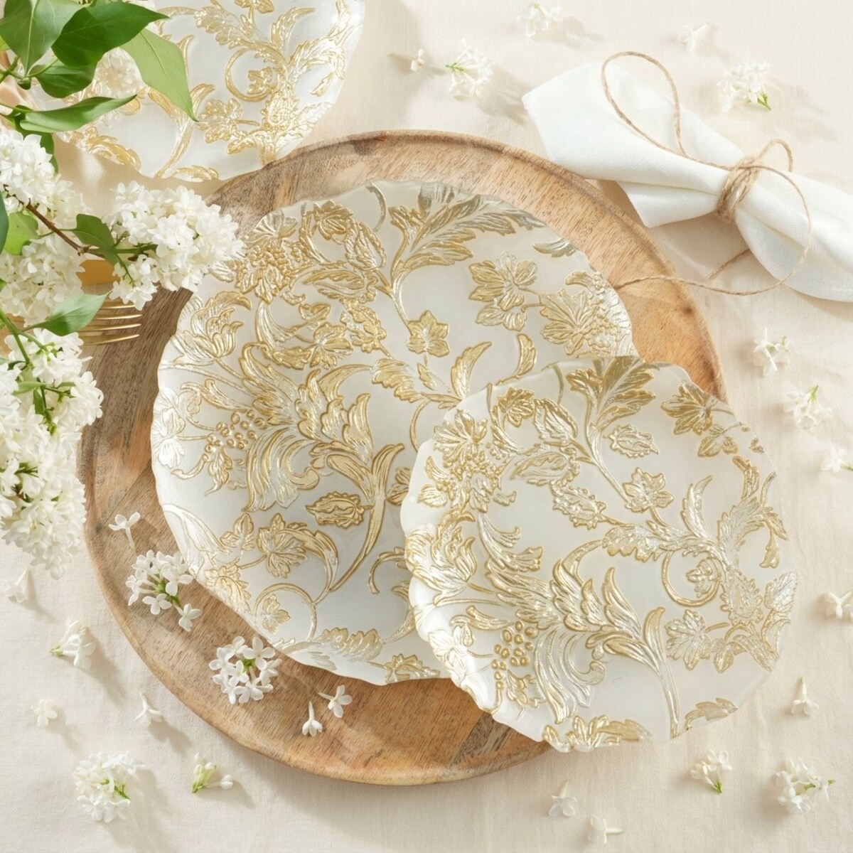 VILLA ITALIA Talerz do ciasta szklany 28 cm FLORALIS