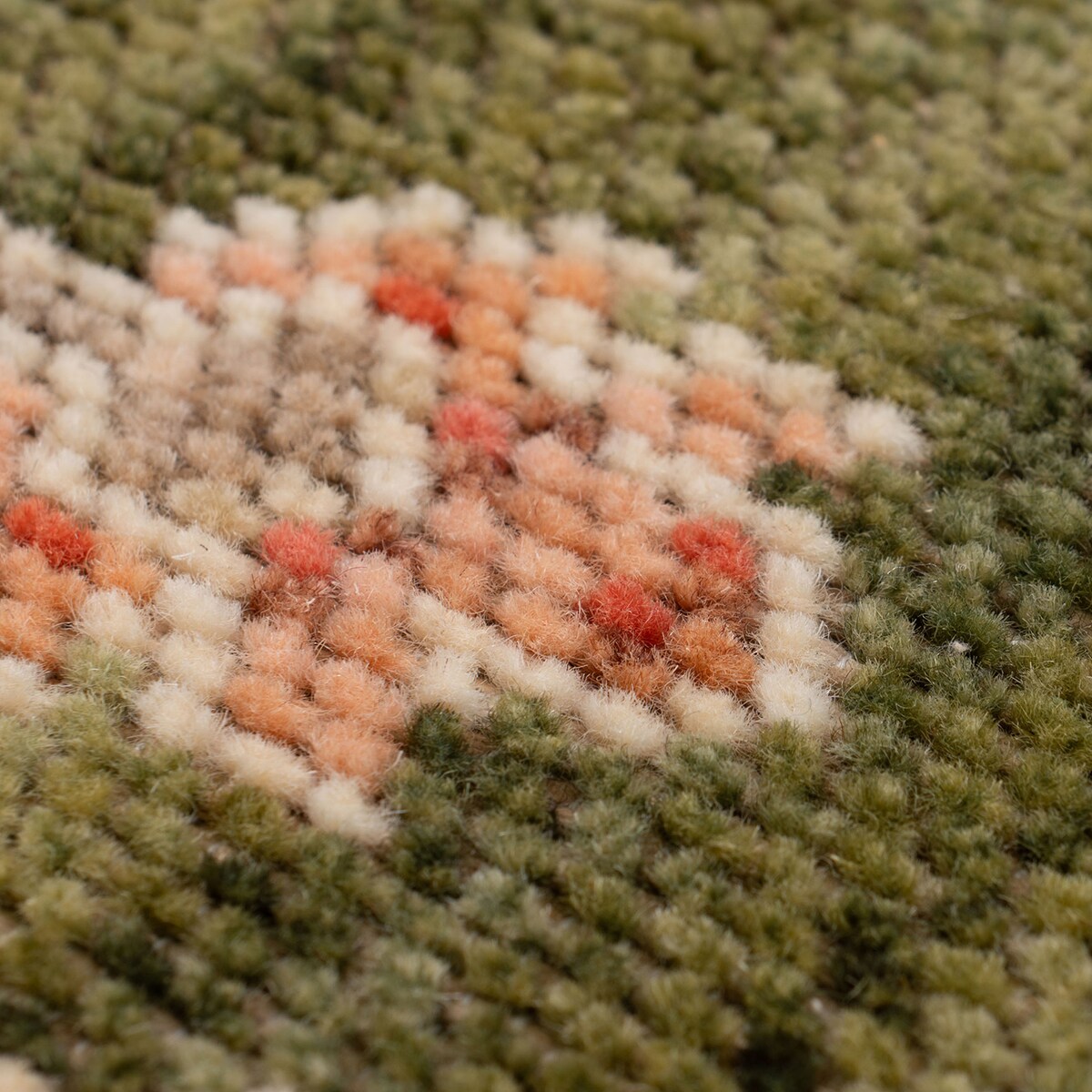 Dywan Wełniany Royal Wool 200x285 cm z frędzlami klasyk zielony