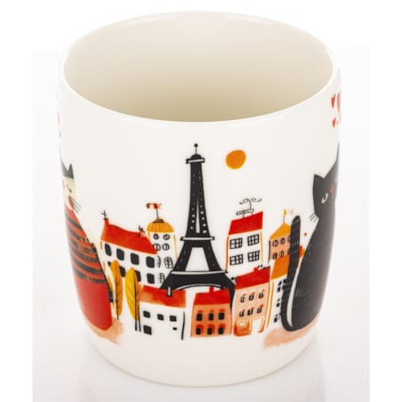 Kubek porcelanowy 350 ml koty 9x12,5x8,5 cm BLACK-RED