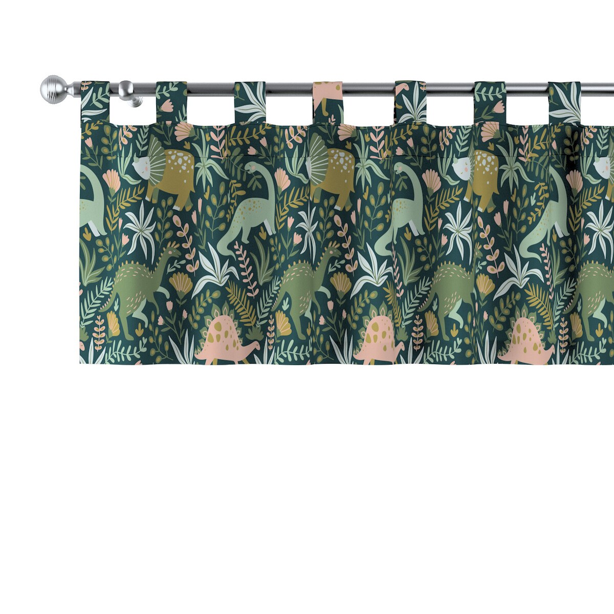 Lambrekin na szelkach 260x40 dinozaury na zielonym tle