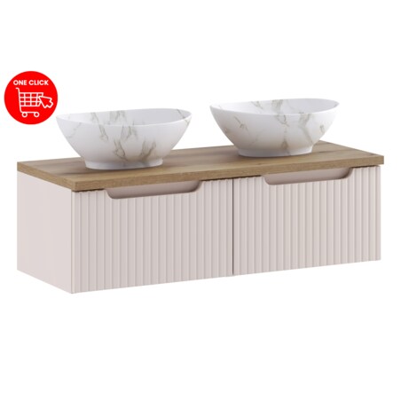 Zestaw meblowy 100cm z blatem i umywalką nablatową Pati SET-NOC B OAK 100CM 1S UN PATI
