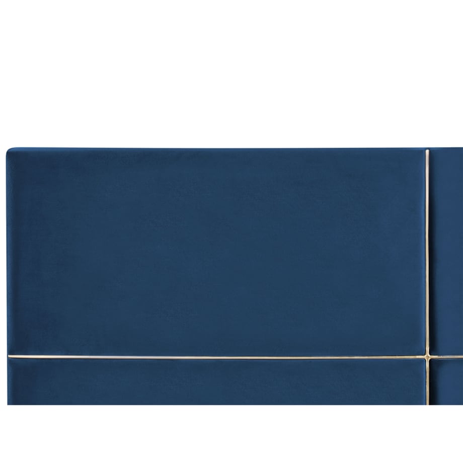 Łóżko welurowe z pojemnikiem 180 x 200 cm niebieskie VERNOYES