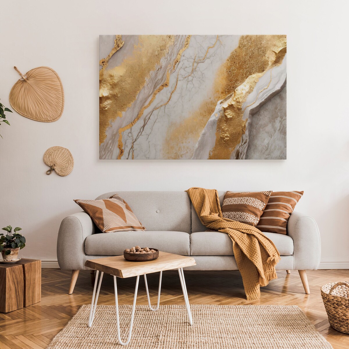 OBRAZ DO SYPIALNI ZŁOTY MARMUR ABSTRAKCJA STYL GLAMOUR EFEKT 3D 120x80cm